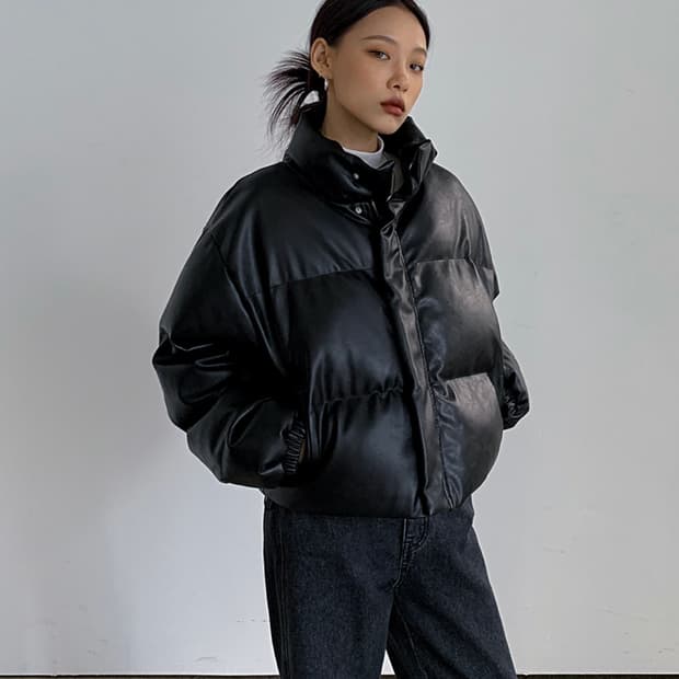 블랙업 마론디 래더패딩 블랙