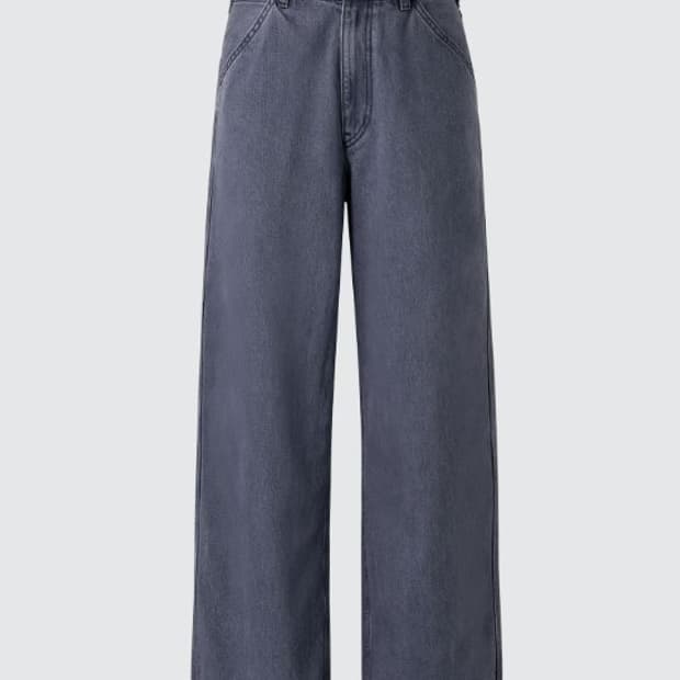 (32) 유니클로 와이드핏 컬러진 그레이