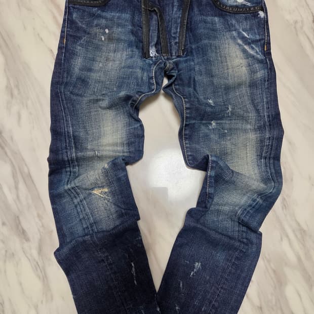디스퀘어드 루키4 레더패치 슬림진