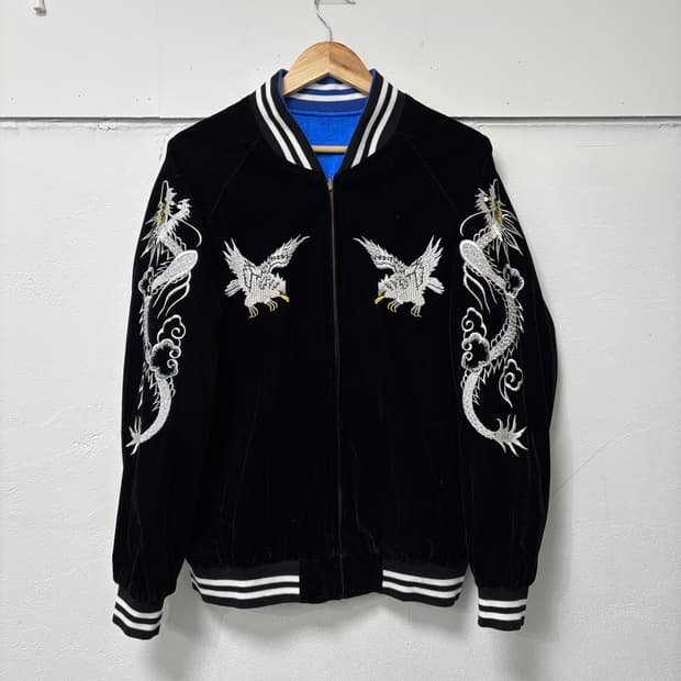 블랙 벨벳 리버시블 스카잔