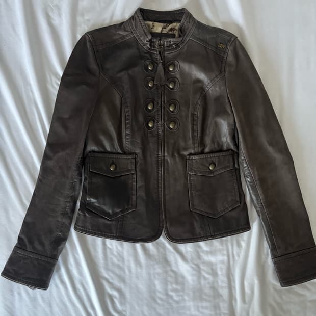 Miss sixty 브라운 레더 나폴레옹 자켓