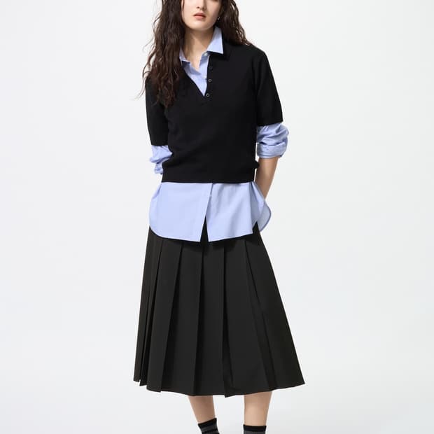 와이드플리츠미디스커트