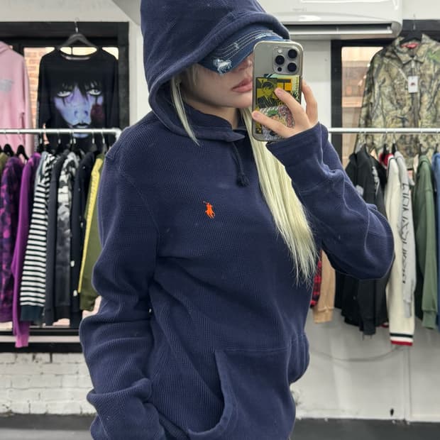 폴로 랄프로렌 와플 후드티