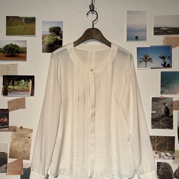 paul stuart 핀턱 블라우스