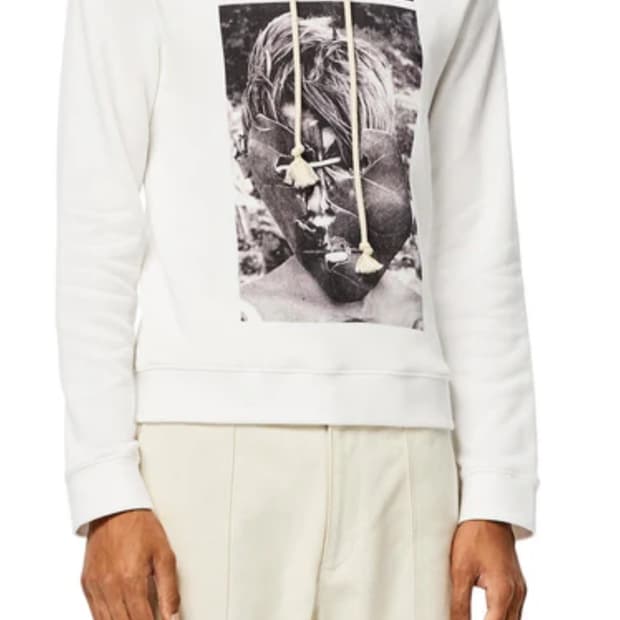 XL 로에베 후드티 빅로고 그래픽 후디 화이트 100-105