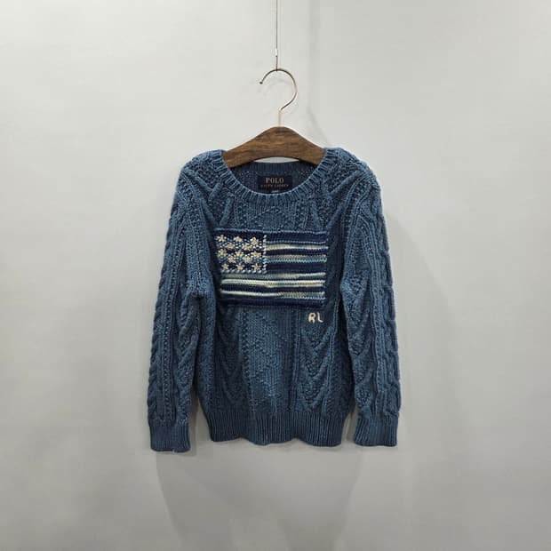 폴로랄프로렌 키즈 성조기 아란케이블 니트 4T