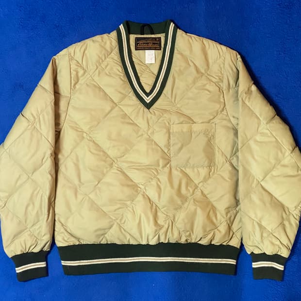 에디바우어 빈티지 80s 퀼팅 구스다운 브이넥 풀오버 M