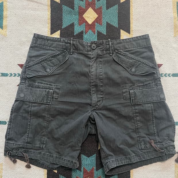 RRL 밀리터리 블랙 카고 숏팬츠(33)
