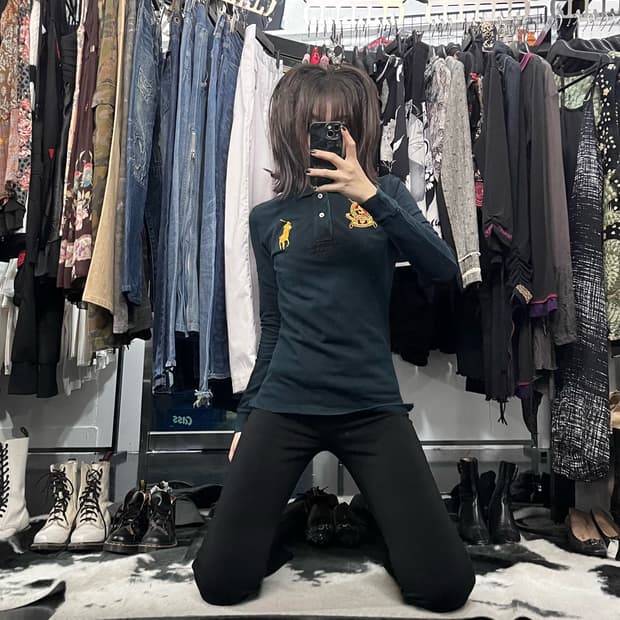 폴로 랄파 로렌 패치 카라 롱슬리브