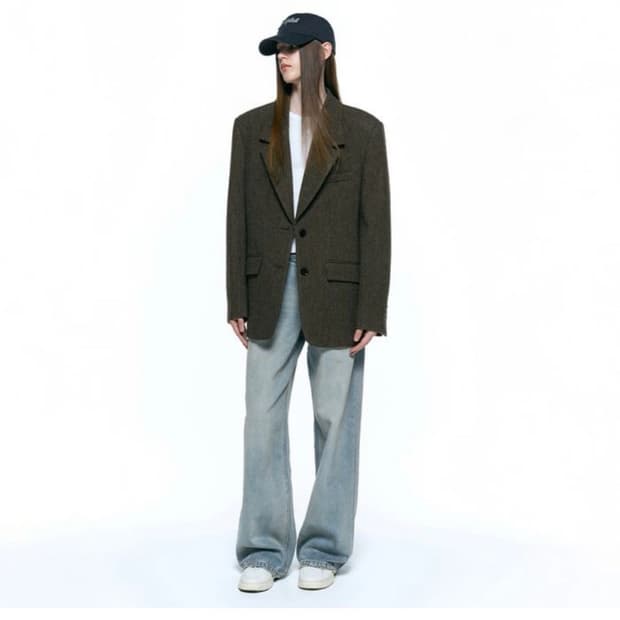 인사일런스우먼 셔틀랜드 울자켓 다크브라운 xs