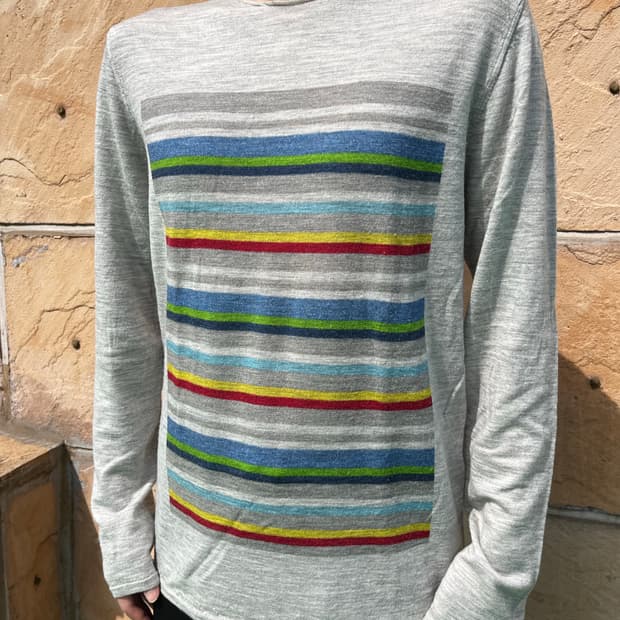 꼼데가르송 옴므 듀스 멀티 스트라이프 울 니트 AD2015