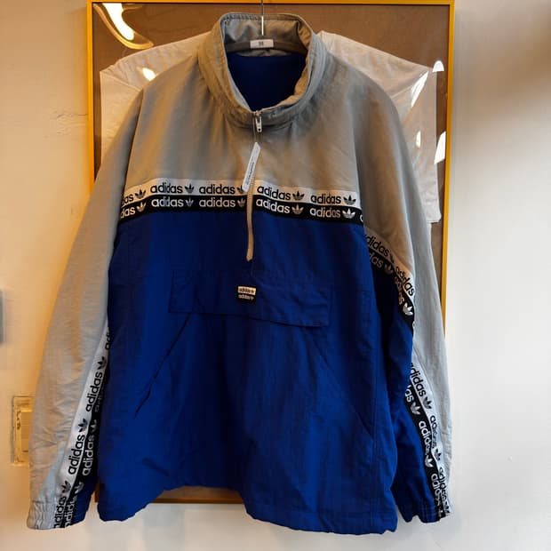 아디다스 아노락 블루 레터링 (XL)
