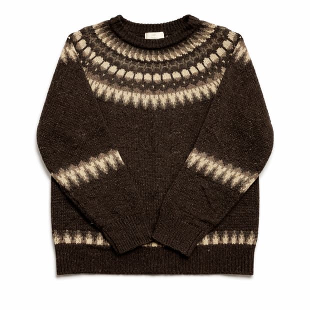 JPN 일본 빈티지 노르딕 페어아일 보헤미안 패턴 요크 니트 스웨터