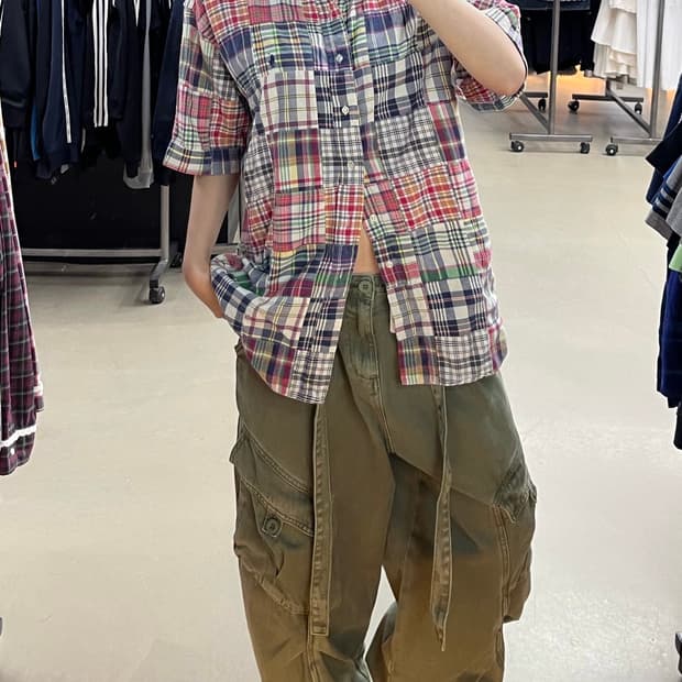 폴로 패치워크 반팔 셔츠