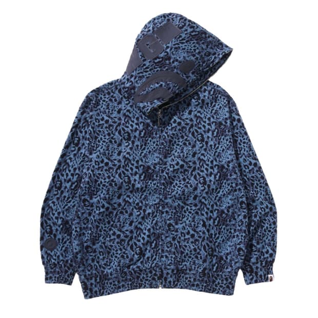 베이프 와일드 레오파드 패턴 샤크 후드