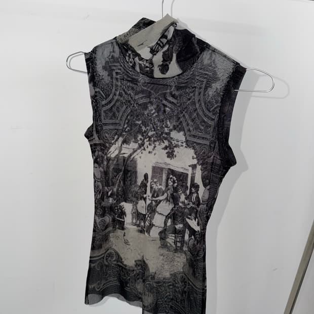 Jean Paul Gaultier 메쉬 블랙 탑