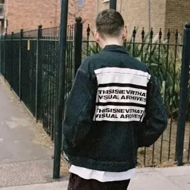 (L)디스이즈네버댓 흑청 데님자켓 기리보이착용