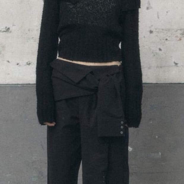 보헤미안서울 ribbed button off shoulder 