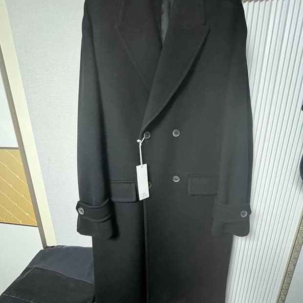 크리스크리스티 캐시미어 블렌드 오버 더블 코트 블랙 100