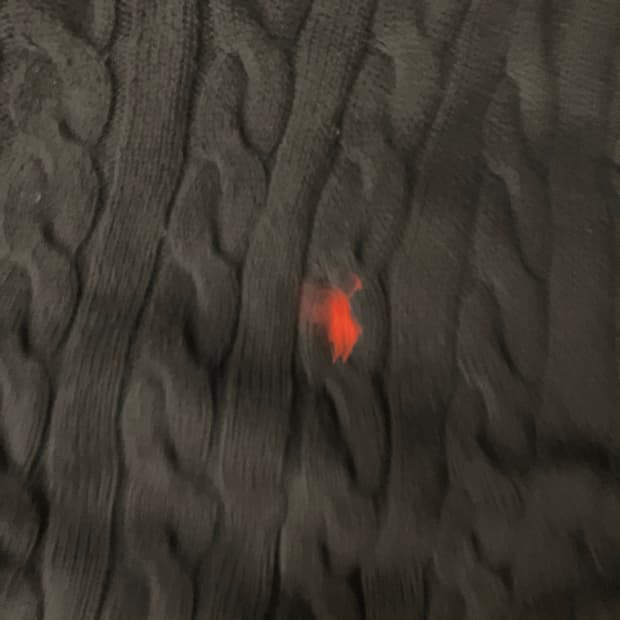 폴로 케이블니트 네이비/레드포니