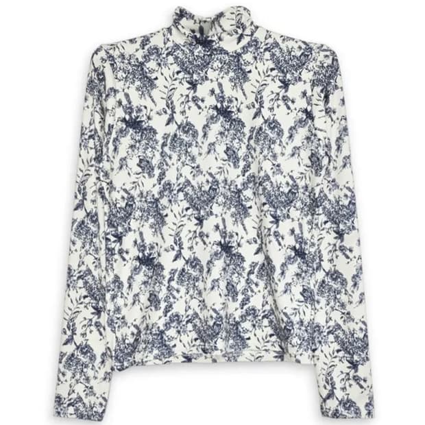 프린팅 터틀넥 탑