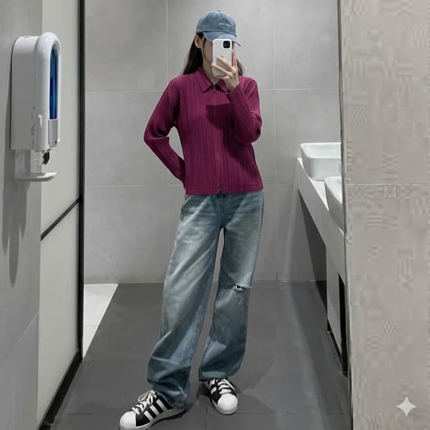 (정품) PLEATS PLEASE(플리츠플리즈) 집업 가디건