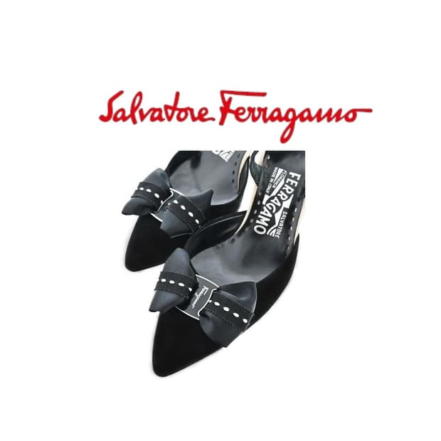 페라가모 스웨이드 슬링백 뮬 Size 6.5 (거의 새거)