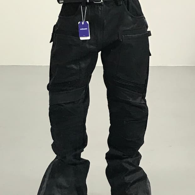 코듀라 레더 믹스 모토 팬츠