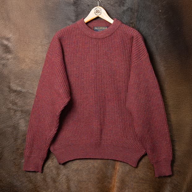 [110] 80s W.m.LEISMAN 셔틀랜드 울 스웨터 버건디 