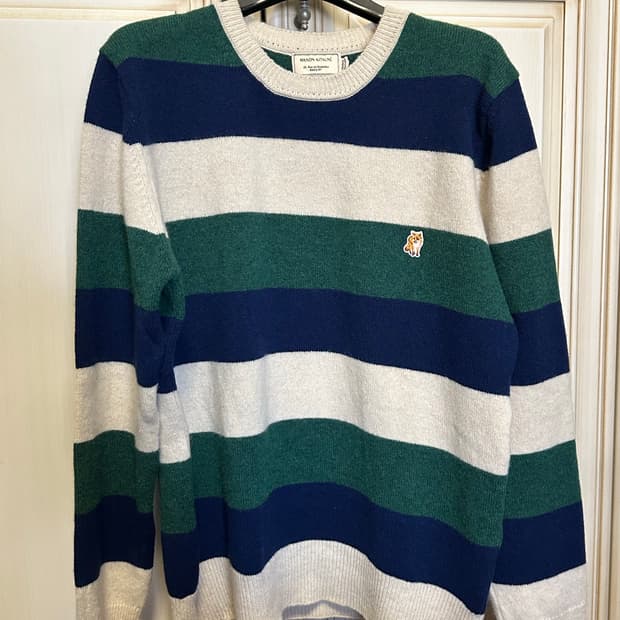 메종키츠네 스트라이프 울 니트 