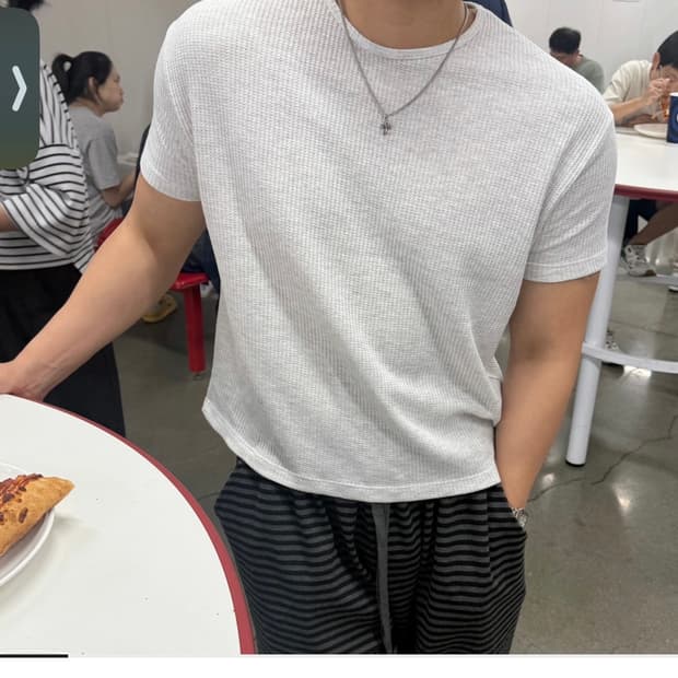 와플 크롭 반팔
