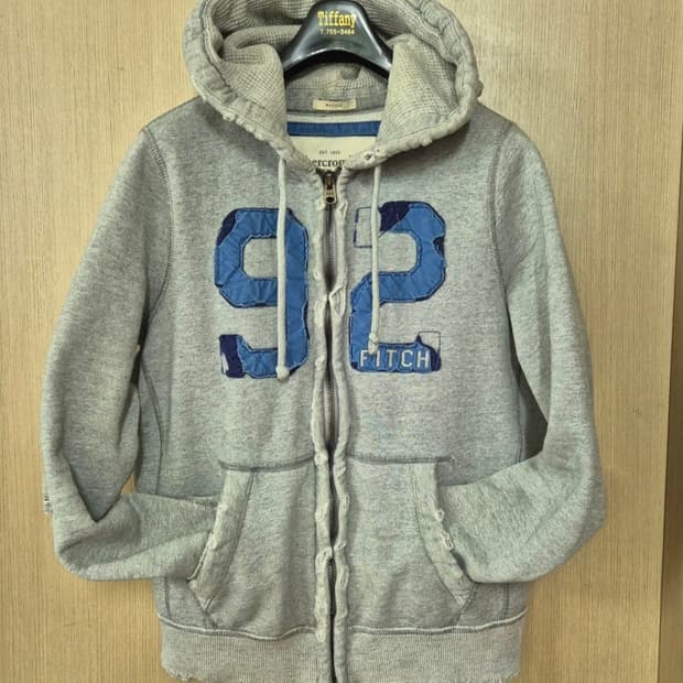 [XL]아베크롬비 그레이 빈티지 후드집업