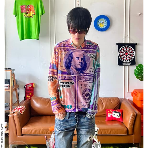 Psychedelic Dollar Pattern Long-Sleeve