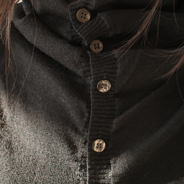 96aw layered cowl neck cardigan