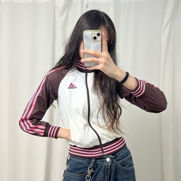 Adidas  brown pink windbreaker