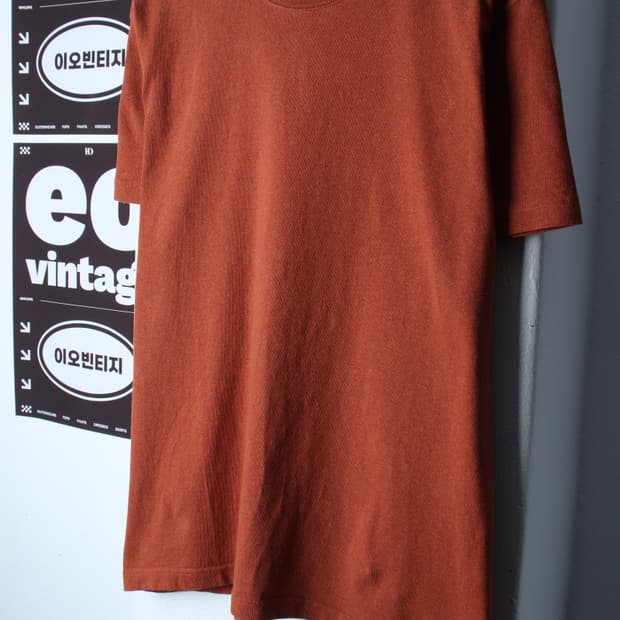 (L-XL) 논스탁 반팔 티셔츠 USA 오렌지 무지 아메카지-H35391