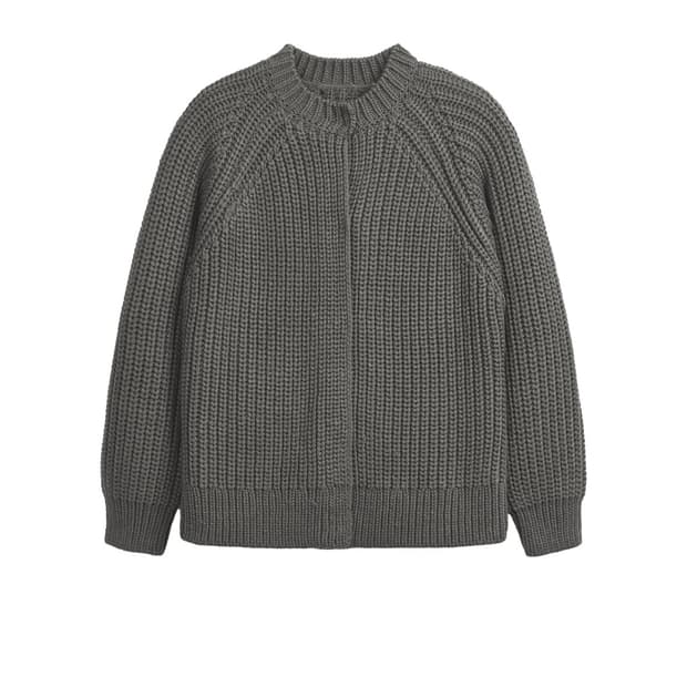 Cosmoss HEAVY KNIT CARDIGAN (GRAY)