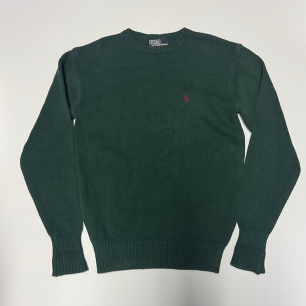 폴로 랄프로렌 레드 포니 그린 니트 F
