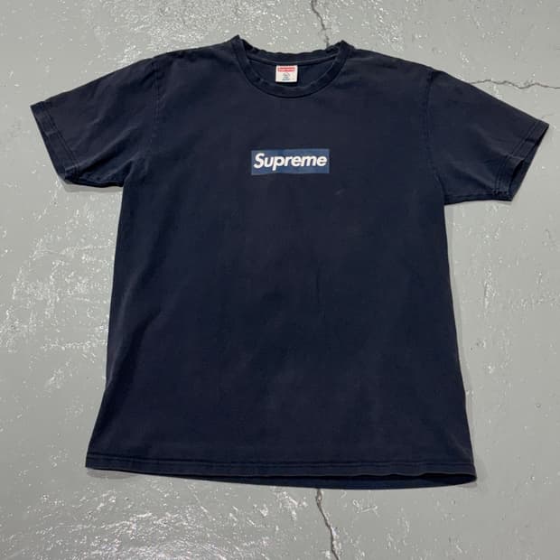 15SS 슈프림(Supreme) X 뉴욕 양키즈 네이비 반팔 티셔츠