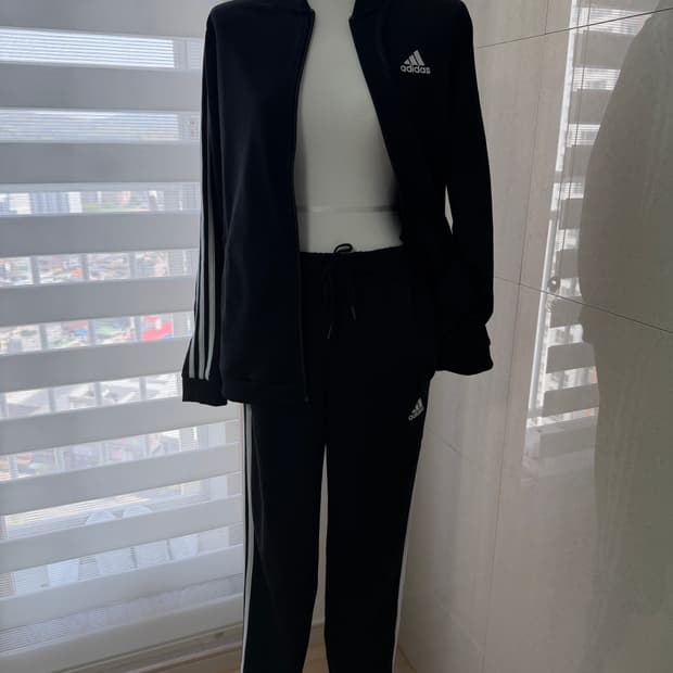아디다스 블랙 져지,트레이닝 세트 M