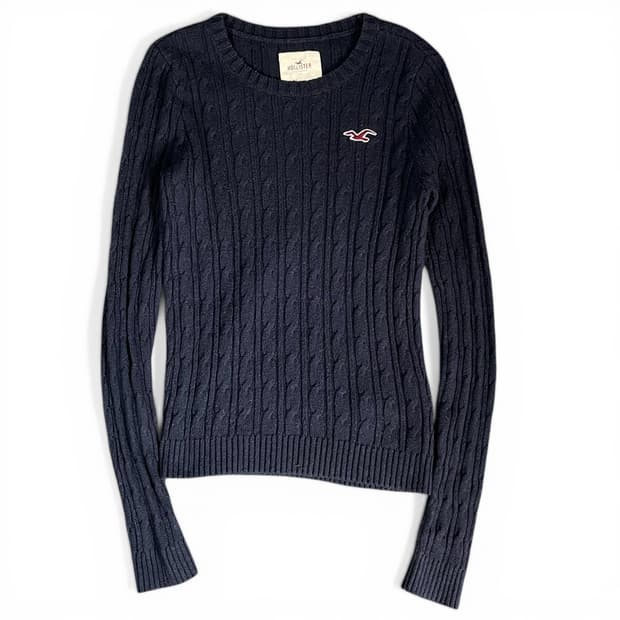 홀리스터 네이비 케이블 니트 S
