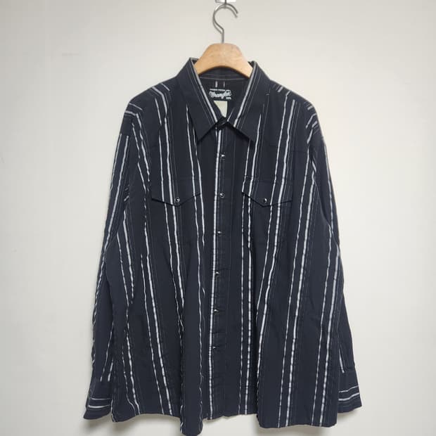 랭글러Wrangler 스트라이프 웨스턴 셔츠 XL - S189