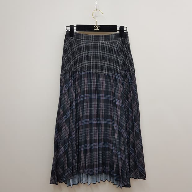 한섬 SJSJ 2021 체크 플리츠 롱스커트 64-94사이즈