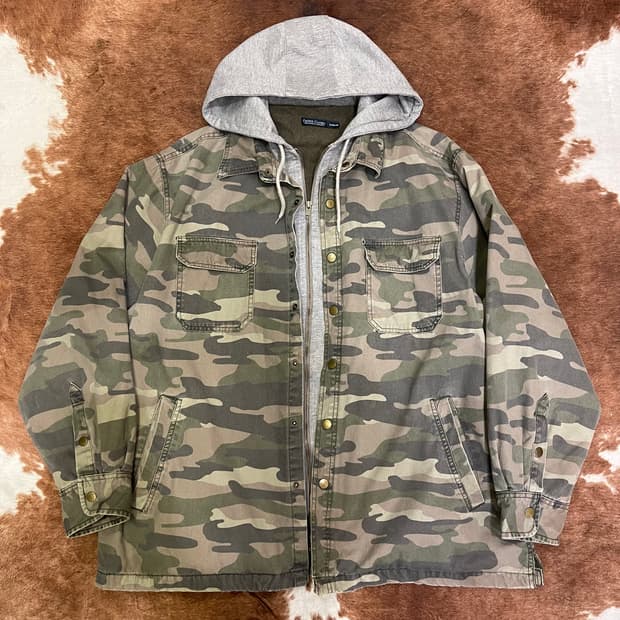 Vintage 카모 후드자켓