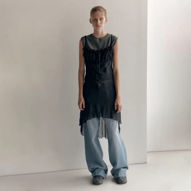 로우클래식 Sheer Layered Dress Black (M)