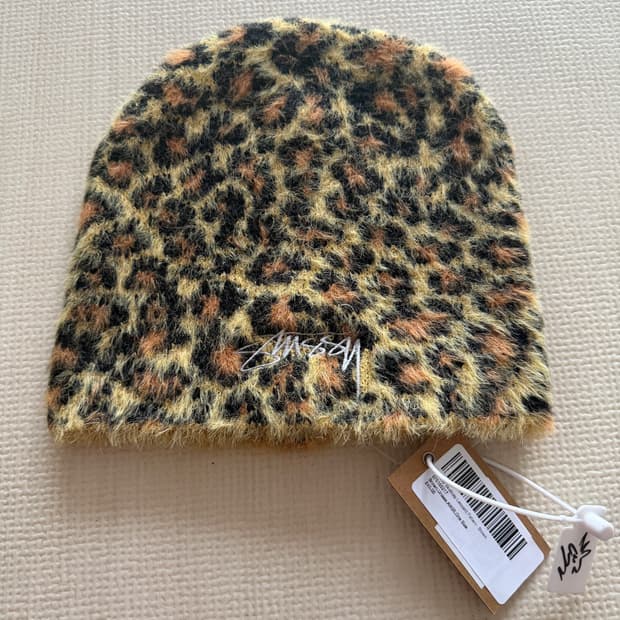 스투시 스컬캡 레오파드 핑크