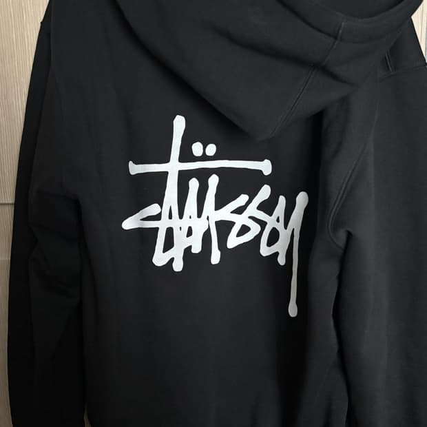 (급처) 정품 스투시 베이직 후드집업 블랙