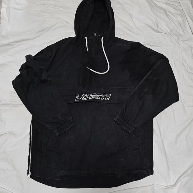 라코스테 후드 집업 아노락 블랙 M