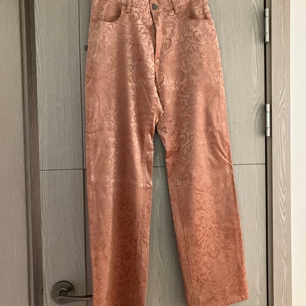 티크 벨벳 페이즐리 자카드 스트레이트 팬츠