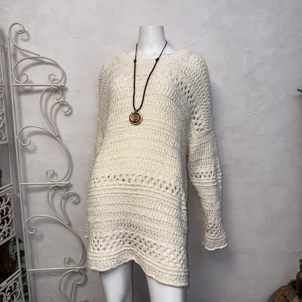 Ivory over loose knit ops